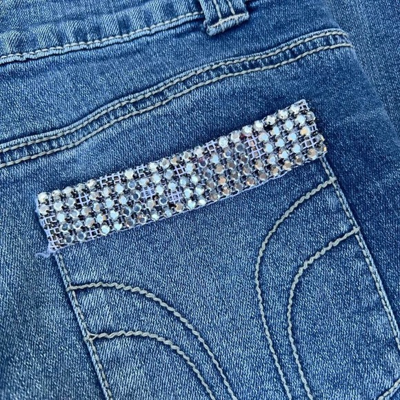 Y2K‎ Bisou Bisou Rhinestone Embellished Jeans - Picture 5 of 8